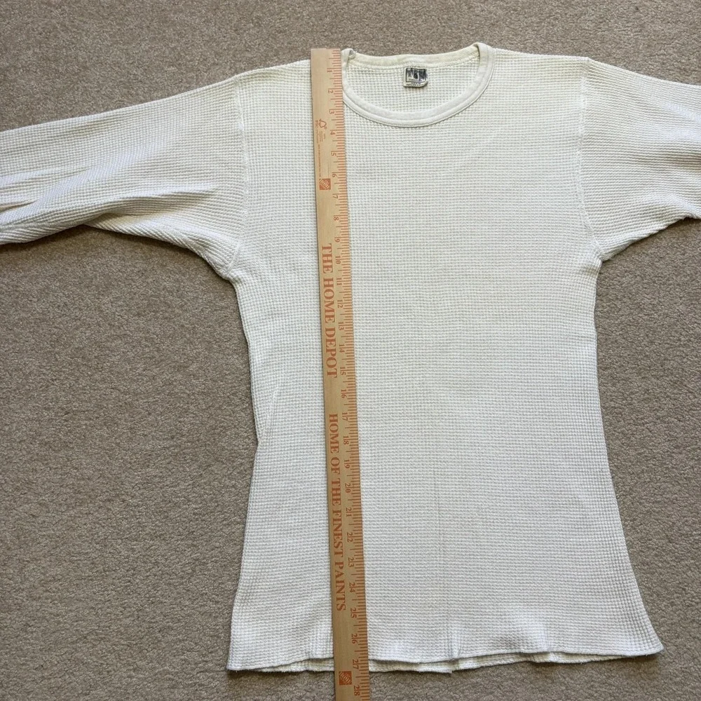 Vtg 70s Thermal Shirt Mens XL White Waffle Knit Long Sleeve USA NW Territory‎